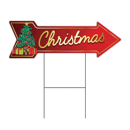 Christmas Arrow Yard Sign Funny Home Decor 30in Wide